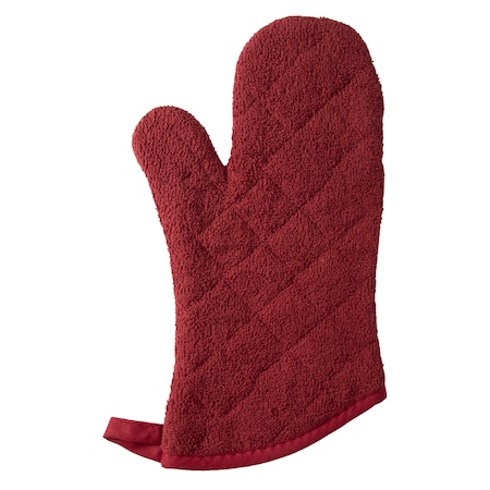 Ritz Value Basics Solid Quilted 100% Cotton Terry Thumb Mitt Brick Red, PK12 9657122
